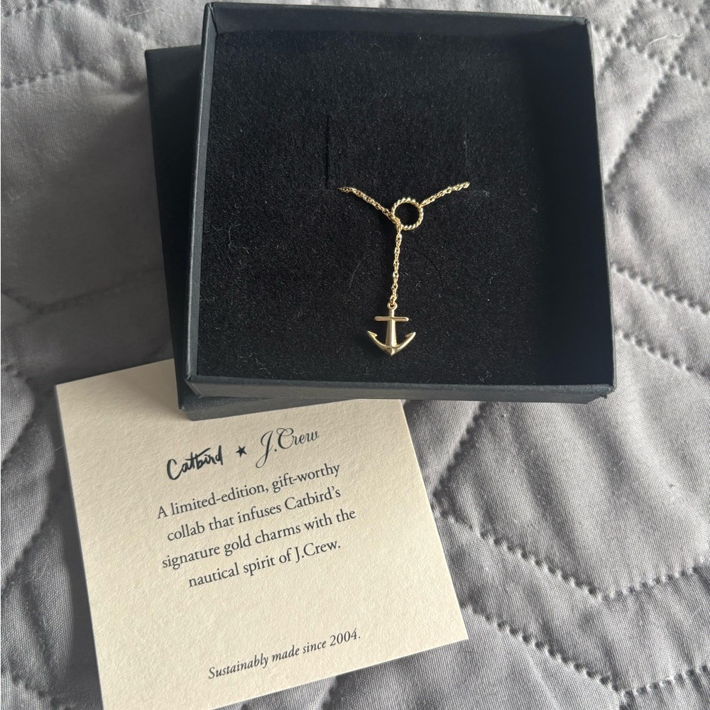 J. Crew x Catbird Solid Gold Anchor Necklace